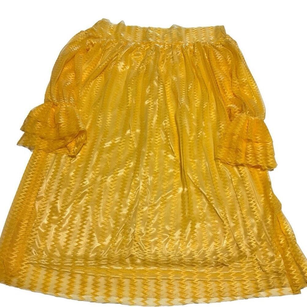 Lace overlay Sheer ZigZag Off Shoulder Pullover Minidress, L. Marigold! Volup! - Picture 11 of 16